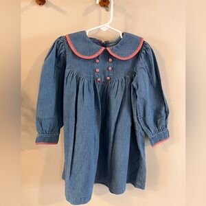 Americana Blue Denim Dress with Red Accents